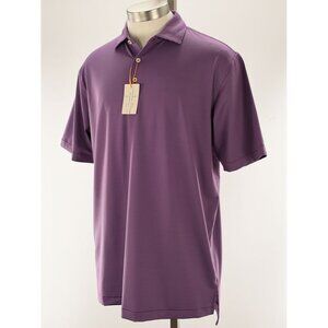 PETER MILLAR Pomegranate Striped Jubilee Performance Jersey Polo Shirt LARGE NWT